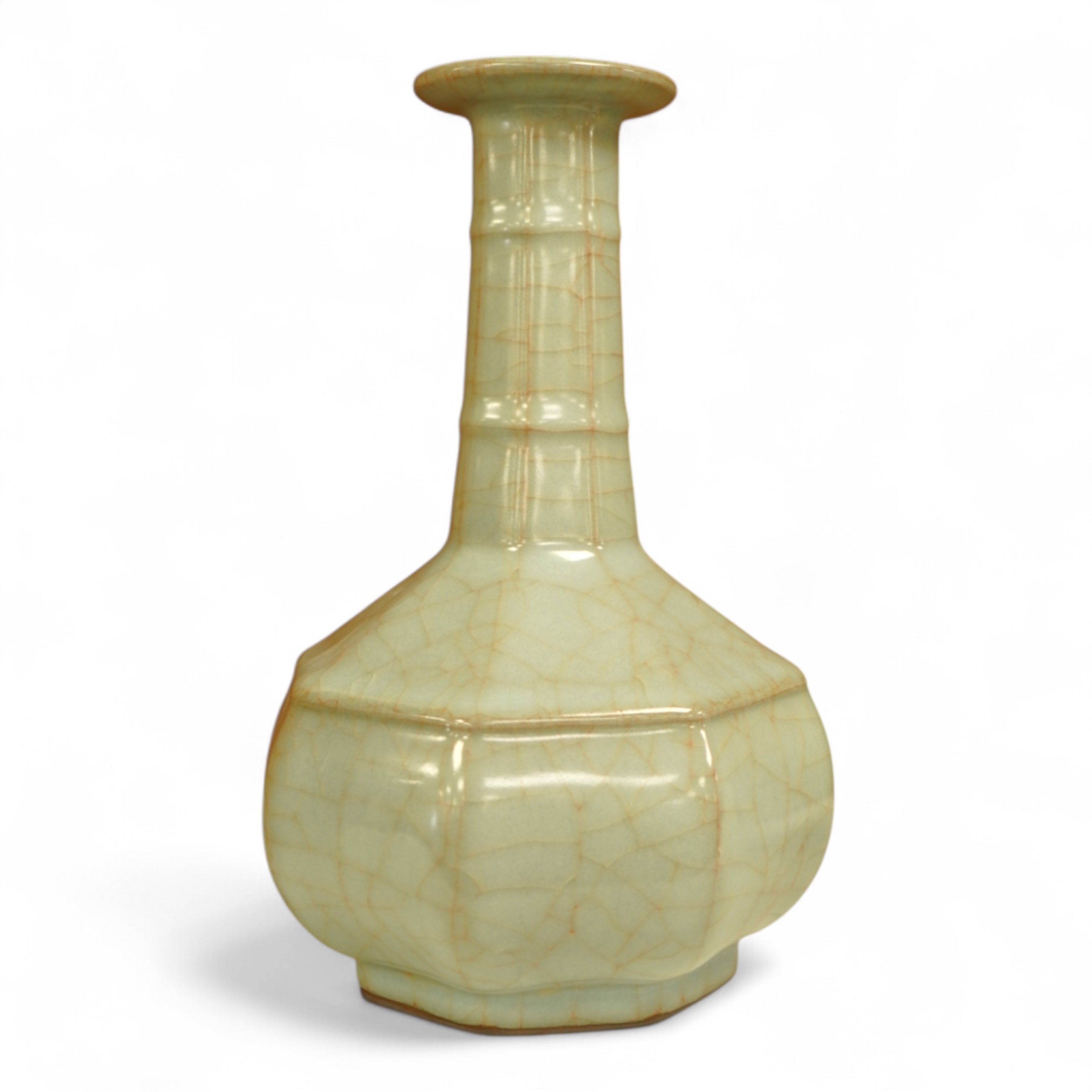 A Chinese crackle glaze turquoise vase, 24cm high